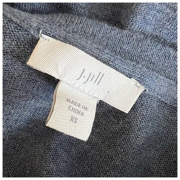 J.Jill Long V Neck Cotton Blend Cardigan Sweater XS Button Up Pockets - Picture 6 of 8